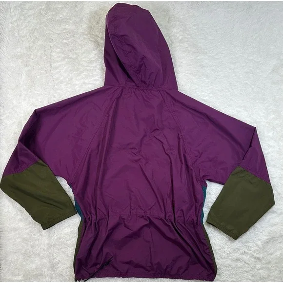 Mens LL Bean Anorak Jacket Pullover Purple Teal Green XL Tall‎ Vintage 90s